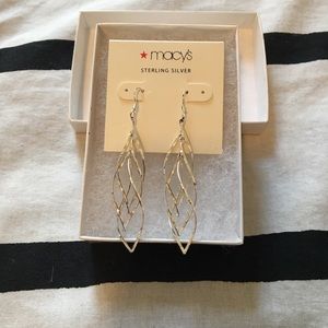 Sterling Silver Swirl Drop Earrings